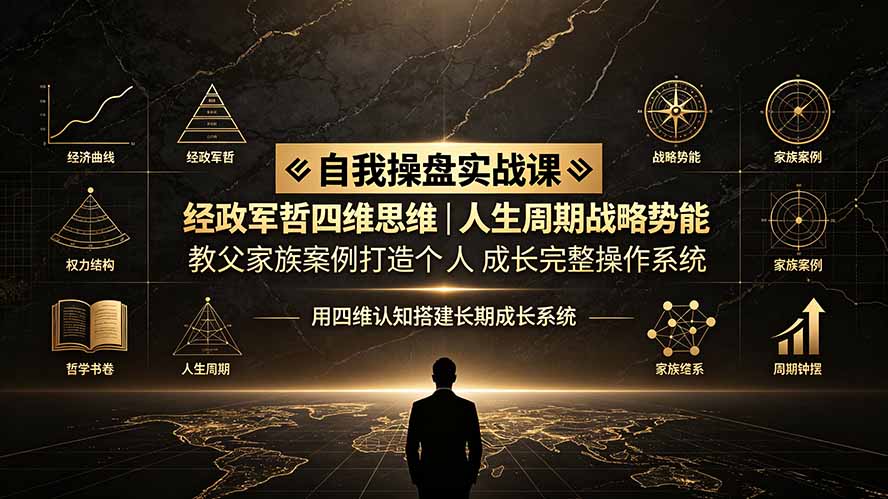 自我操盘实战课：经政军哲四维思维｜人生周期战略势能｜教父家族案例打造个人成长完整操作系统-创业信息网