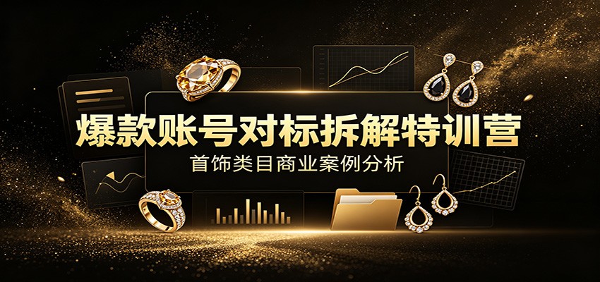 爆款账号对标拆解特训营：首饰类目商业案例分析，配套完整资料内容-创业信息网