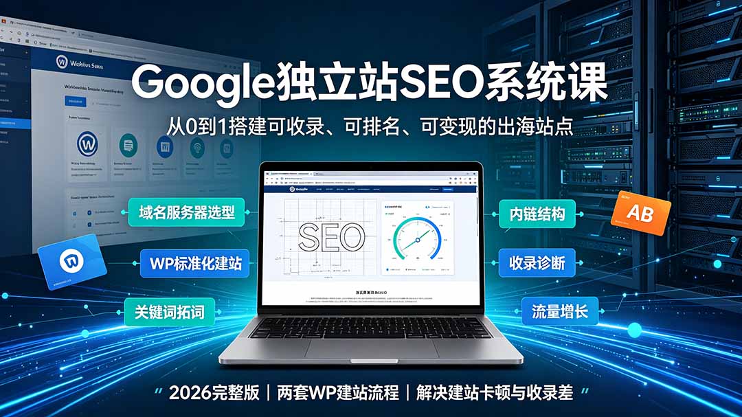 Google独立站SEO-7月系统课：出海基建×WordPress建站×AI内容生产×站内外优化×Search Console×AdSense变现-创业信息网