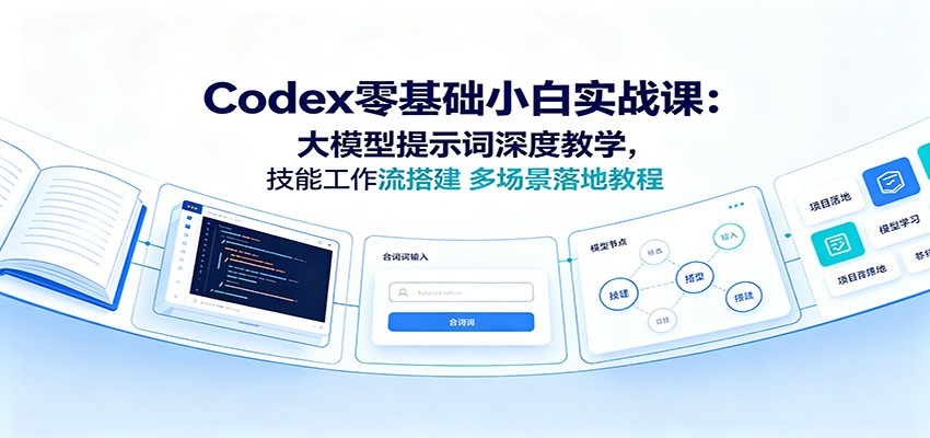 Codex零基础小白实战课：大模型提示词深度教学，技能工作流搭建多场景落地教程-创业信息网