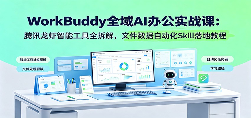 WorkBuddy全域AI办公实战课：腾讯龙虾智能工具全拆解，文件数据自动化Skill落地教程-创业信息网