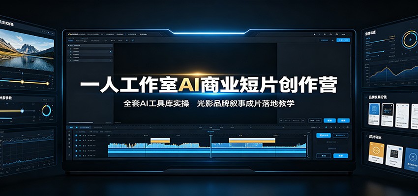 一人工作室AI商业短片创作营:全套AI工具库实操,光影品牌叙事成片落地教学-创业信息网