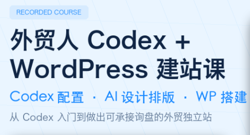 外贸人Codex + WordPress建站课-创业信息网