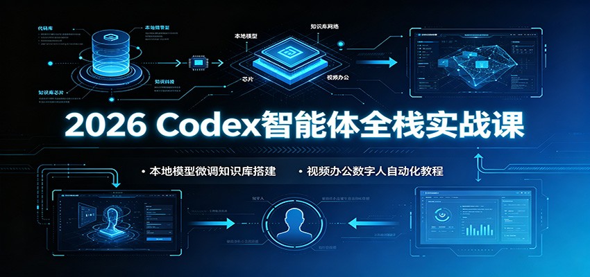 2026 Codex智能体全栈实战课：本地模型微调知识库搭建，视频办公数字人自动化教程-创业信息网