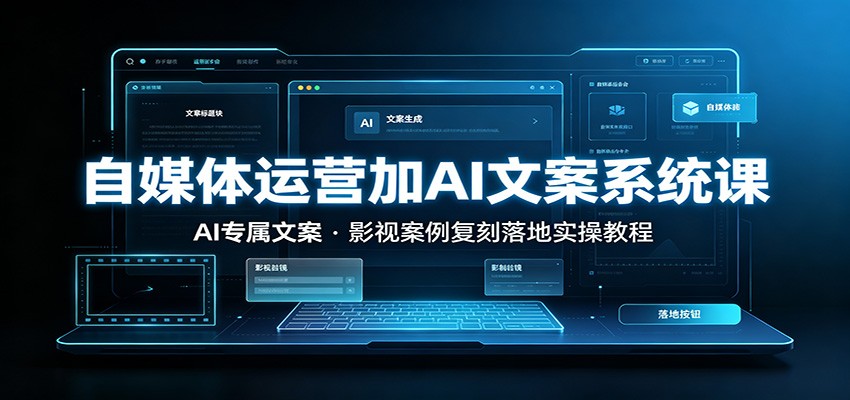 自媒体运营加AI文案系统课：：AI专属文案，影视案例复刻落地实操教程-创业信息网