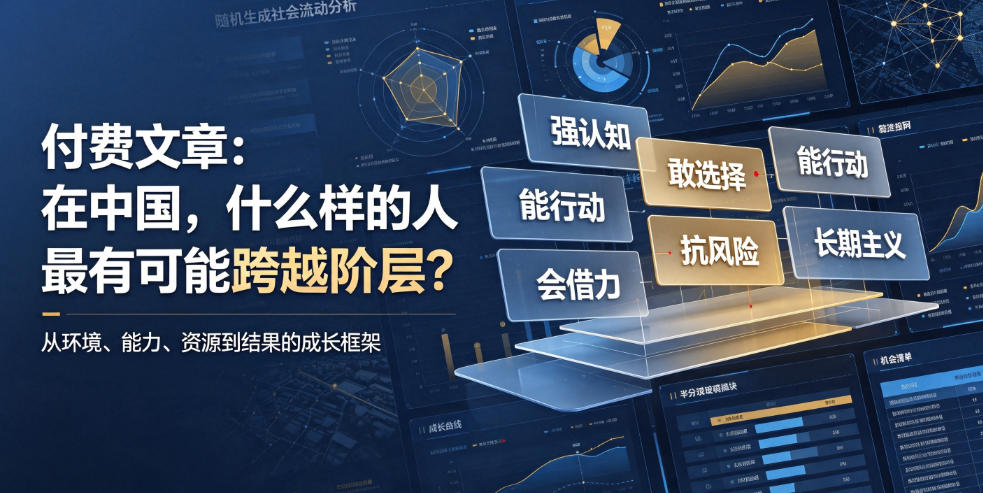付费文章：在中国，什么样的人最有可能跨越阶层？-创业信息网