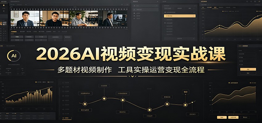 2026AI视频变现实战课：多题材视频制作，工具实操运营变现全流程-创业信息网