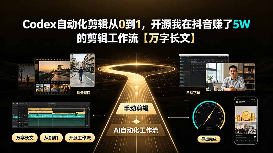 Codex自动化剪辑从0到1,开源我在抖音赚了5W 的剪辑工作流【万字长文】-创业信息网