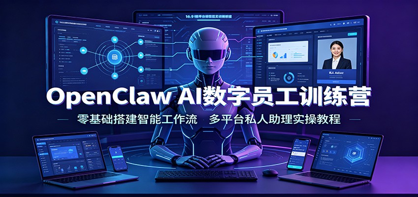 OpenClaw AI数字员工训练营：零基础搭建智能工作流，多平台私人助理实操教程-创业信息网