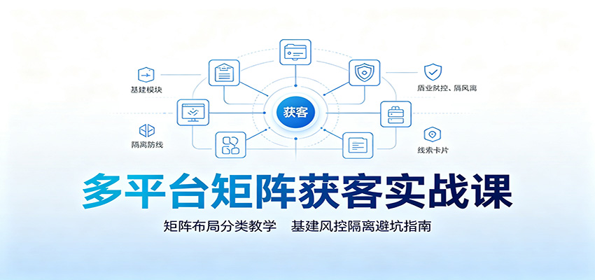 多平台矩阵获客实战课：矩阵布局分类教学，基建风控隔离避坑指南-创业信息网