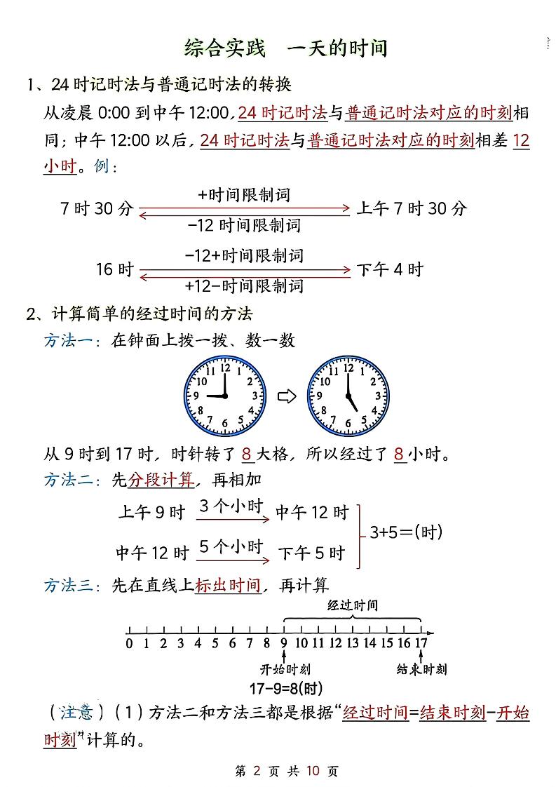 新三上苏教版数学必背重点知识