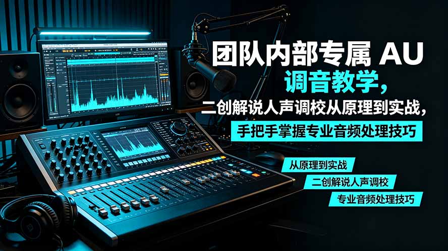 某大佬团队内部专属 AU 调音教学，二创解说人声调校从原理到实战，手把手掌握专业音频处理技巧-创业信息网