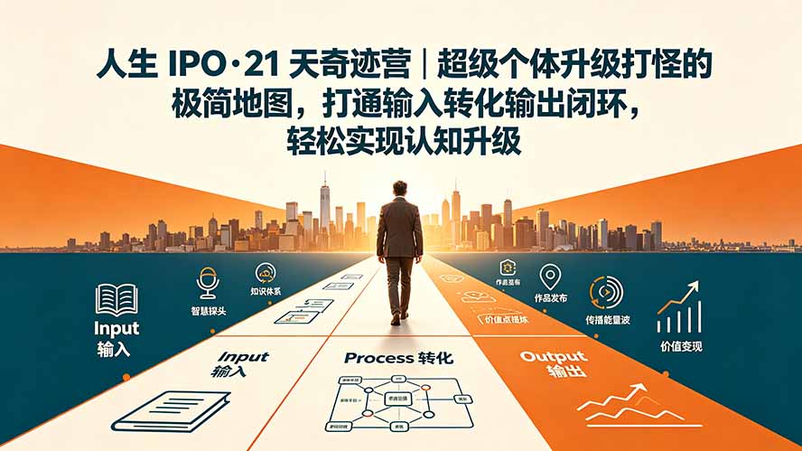 人生 IPO-21 天奇迹营｜超级个体升级打怪的极简地图，打通输入转化输出闭环，轻松实现认知升级-创业信息网
