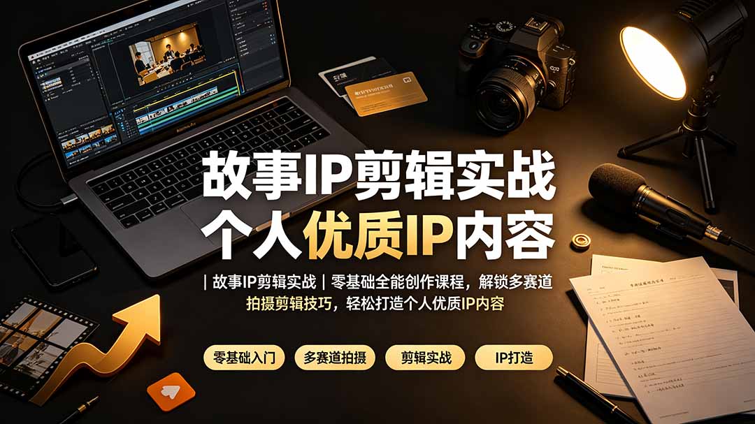 故事IP剪辑实战|零基础全能创作课程,解锁多赛道拍摄剪辑技巧,轻松打造个人优质IP内容-创业信息网
