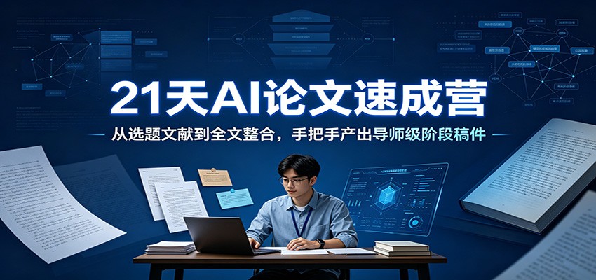 21天AI论文速成营:从选题文献到全文整合,手把手产出导师级阶段稿件-创业信息网