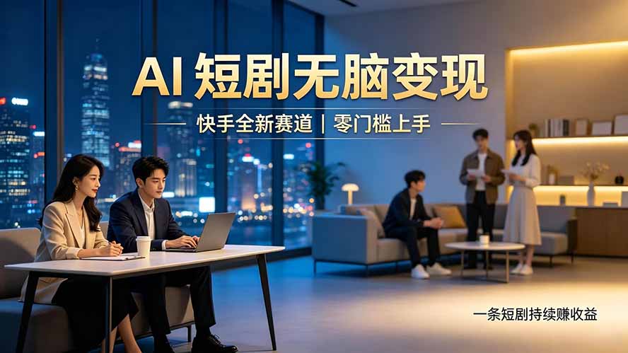 别乱找副业了，快手 AI 短剧零门槛长久被动增收-创业信息网