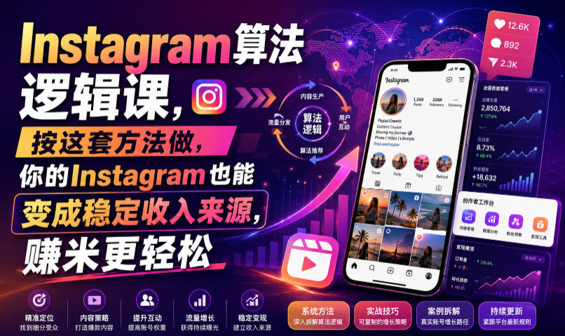 Instagram算法逻辑课，按这套方法做，你的Instagram也能变成稳定收入来源，賺米更轻松【原创双语字幕】-创业信息网