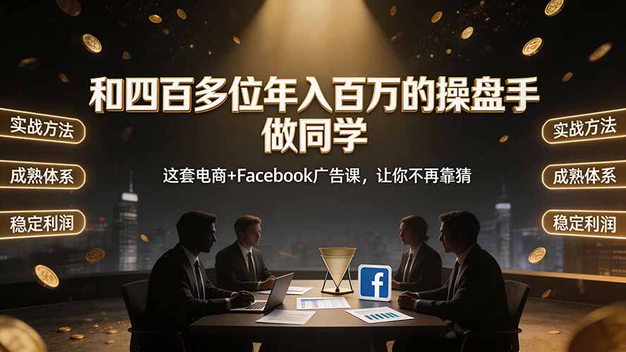 和四百多位年入百万的操盘手做同学——这套电商+Facebook广告课,让你不再靠猜【原创双语字幕】-创业信息网