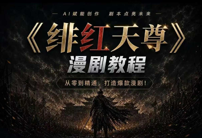 绯红天尊AI漫剧系统教程｜从零入门到精通，工具运用+剧本创作+爆款逻辑+提示词素材+镜头剪辑，全套爆款漫剧落地实战课-创业信息网