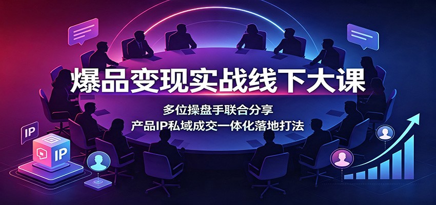 爆品变现实战线下大课：多位操盘手联合分享，产品IP私域成交一体化落地打法-创业信息网