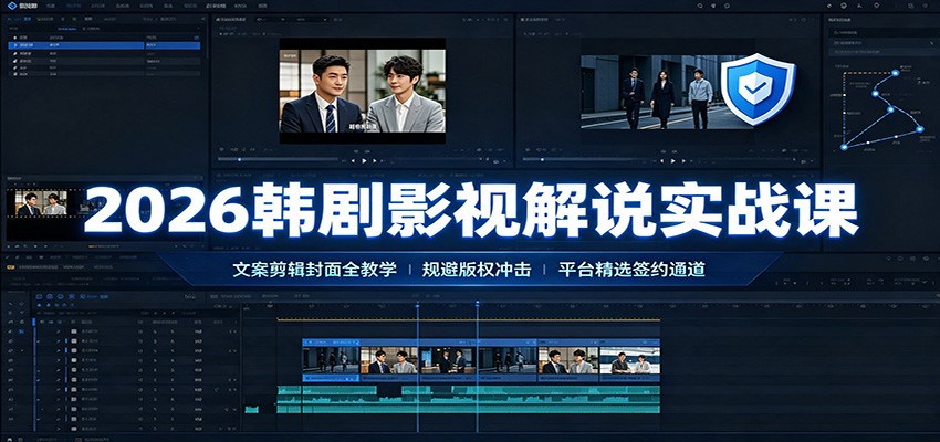 2026韩剧影视解说实战课：文案剪辑封面全教学，规避版权冲击平台精选签约通道-创业信息网