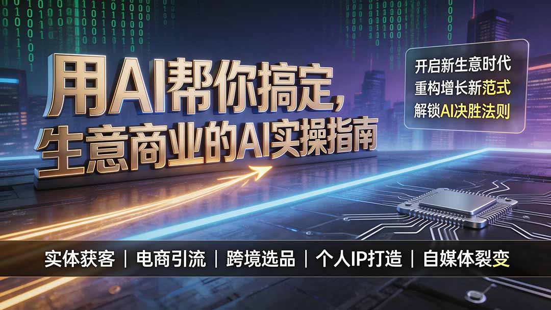 用AI帮你搞定，生意商业的AI实操指南，开启新生意时代，重构增长新范式，解锁AI时代决胜法则-创业信息网