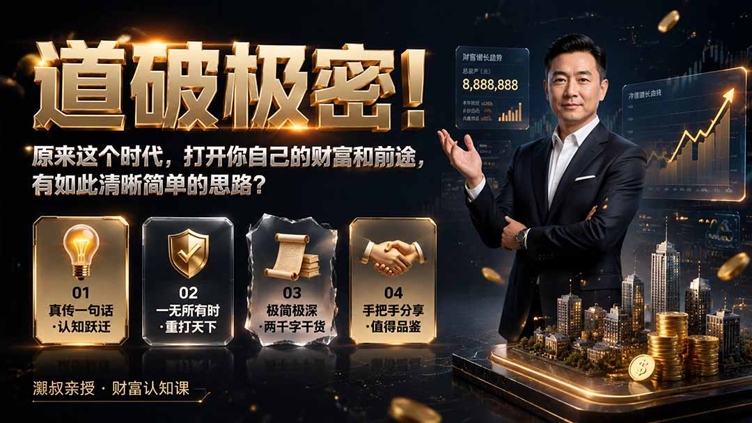 付费文章：道破极密！原来这个时代，打开你自己的财富和前途，有如此清晰简单的思路？-创业信息网