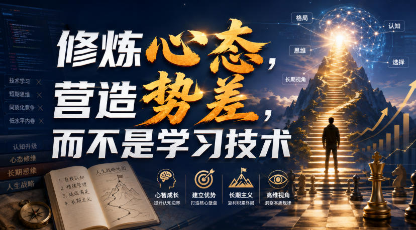 付费文章：修炼心态，营造势差，而不是学习技术-创业信息网