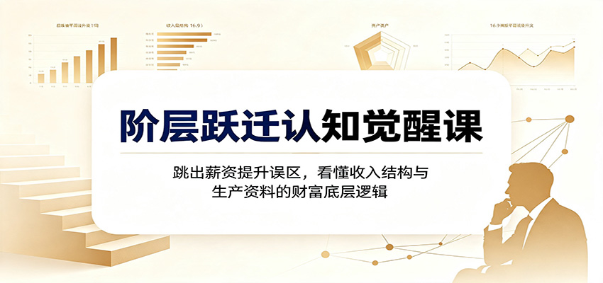 阶层跃迁认知觉醒课：跳出薪资提升误区，看懂收入结构与生产资料的财富底层逻辑-创业信息网