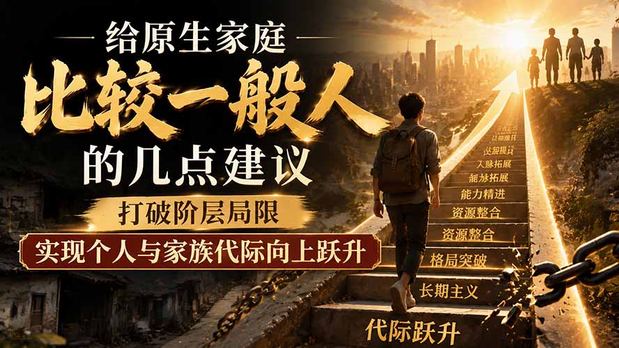 付费文章：给原生家庭比较一般人的几点建议，打破阶层局限，实现个人与家族代际向上跃升-创业信息网