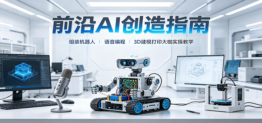 前沿AI创造指南：组装机器人、语音编程、3D建模打印大咖实操教学-创业信息网