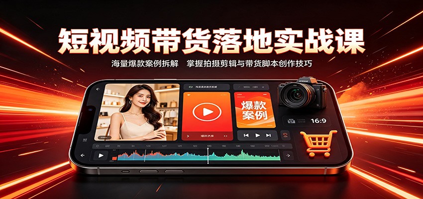 短视频带货落地实战课：海量爆款案例拆解，掌握拍摄剪辑与带货脚本创作技巧-创业信息网