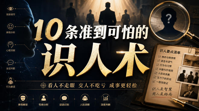付费文章：10条准到可怕的识人术-创业信息网