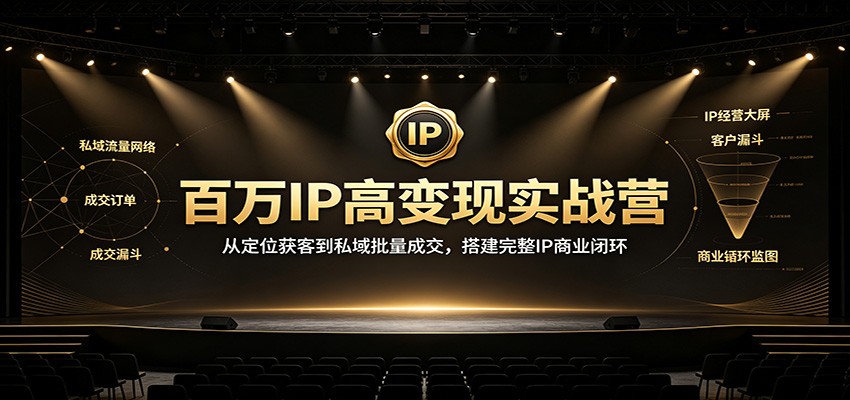 百万IP高变现实战营：从定位获客到私域批量成交，搭建完整IP商业闭环-创业信息网