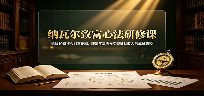 纳瓦尔致富心法研修课：拆解10条核心财富逻辑，理清不靠内卷实现被动收入的成长路径-创业信息网