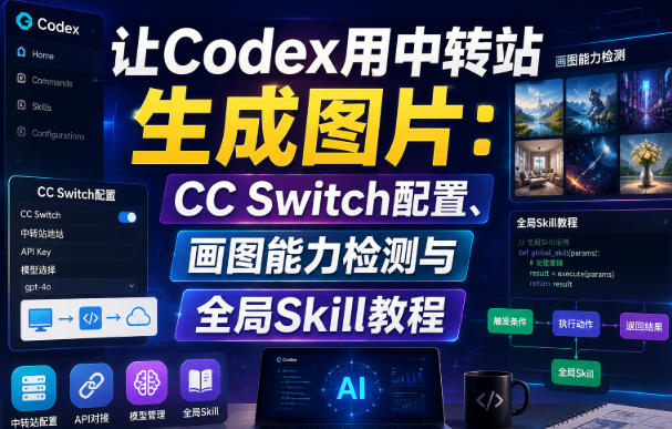 让Codex用中转站生成图片：CC Switch配置、画图能力检测与全局Skill教程-创业信息网