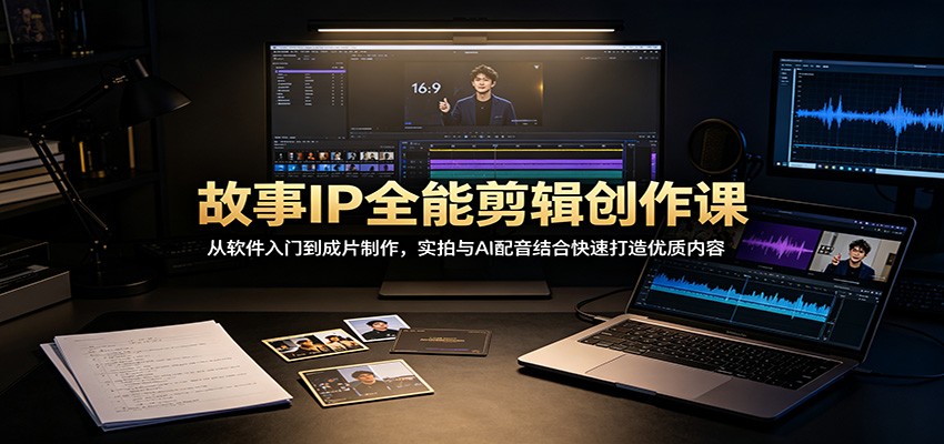 故事IP全能剪辑创作课：从软件入门到成片制作，实拍与AI配音结合快速打造优质内容-创业信息网