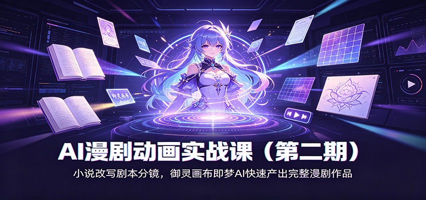 AI漫剧动画实战课(第二期)：小说改写剧本分镜，御灵画布即梦AI快速产出完整漫剧作品-创业信息网