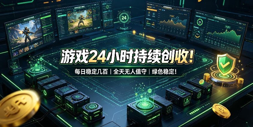 游戏24小时持续创收！每日稳定几百，全天无人值守，绿色稳定！【揭秘】-创业信息网