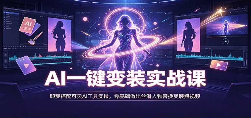 AI一键变装实战课：即梦搭配可灵AI工具实操，零基础做出丝滑人物替换变装短视频-创业信息网