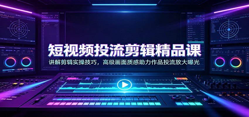 短视频投流剪辑精品课：讲解剪辑实操技巧，高级画面质感助力作品投流放大曝光-创业信息网