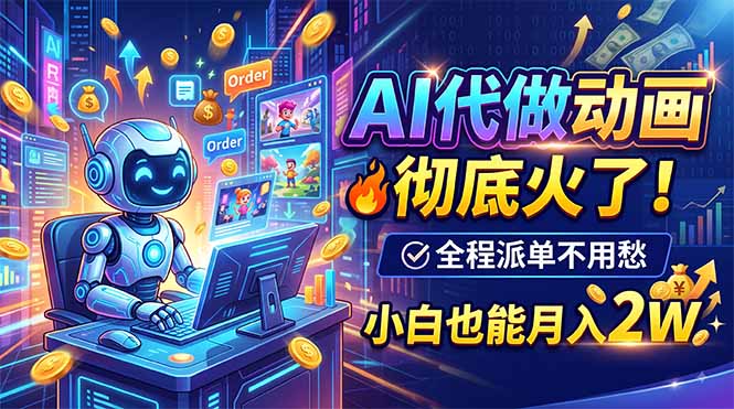 AI代做动画,彻底火了!全程派单不用愁,小白也能月入2W-创业信息网