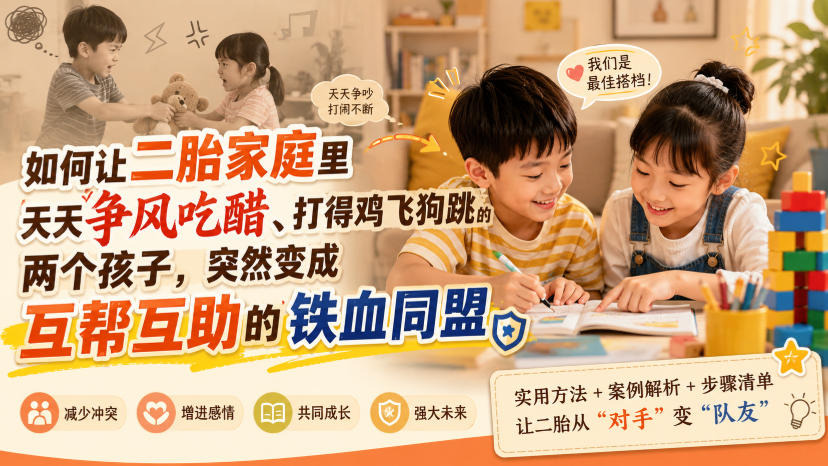 付费文章：如何让二胎家庭里天天争风吃醋、打得鸡飞狗跳的两个孩子，突然变成互帮互助的铁血同盟？-创业信息网