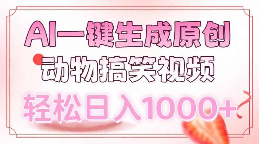 AI一键生成原创动物搞笑视频，轻松日入1000+-创业信息网