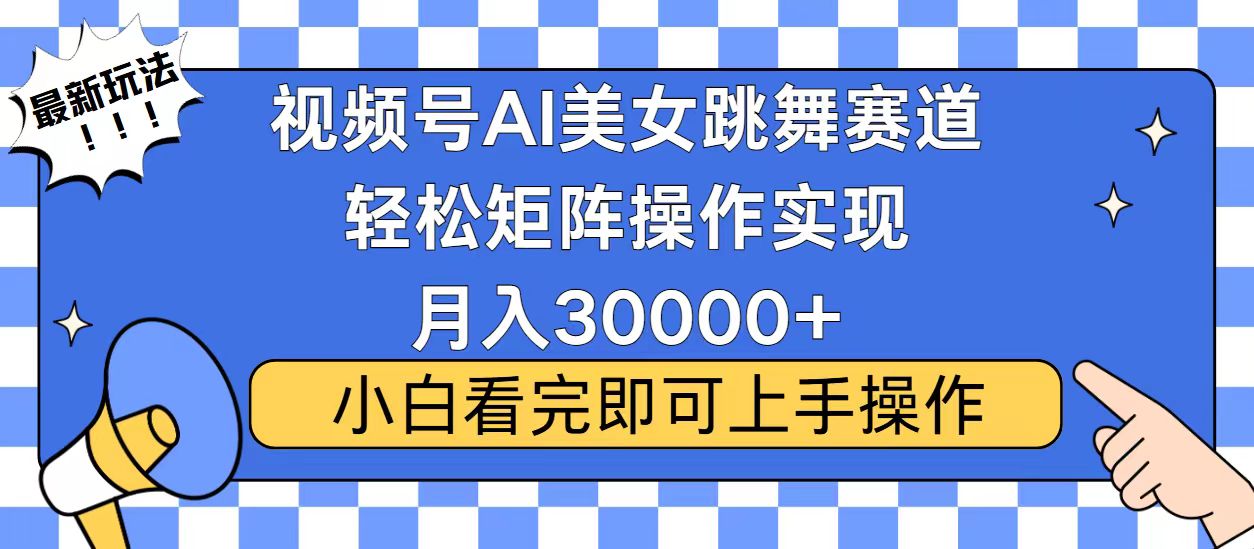视频号蓝海赛道玩法，当天起号，拉爆流量收益，小白也能轻松月入30000+-创业信息网