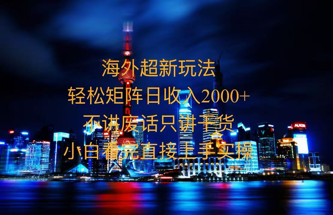 2025全新海外暴力玩法，操作简单，小白轻松上手-创业信息网