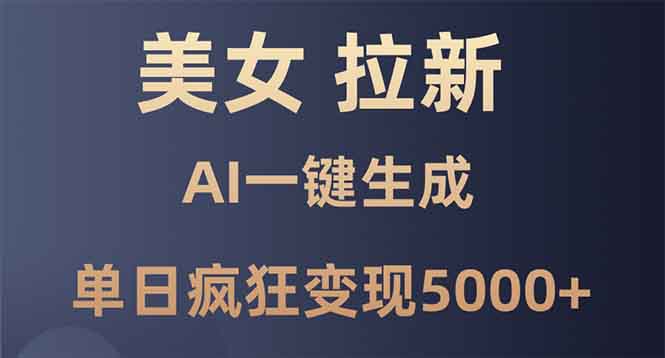 美女暴力拉新，通过AI一键生成，单日疯狂变现5000+，纯小白一学就会！-创业信息网